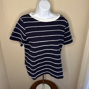 Mimi and Daphne Women’s Navy Blue Ruffle Shirt Size M